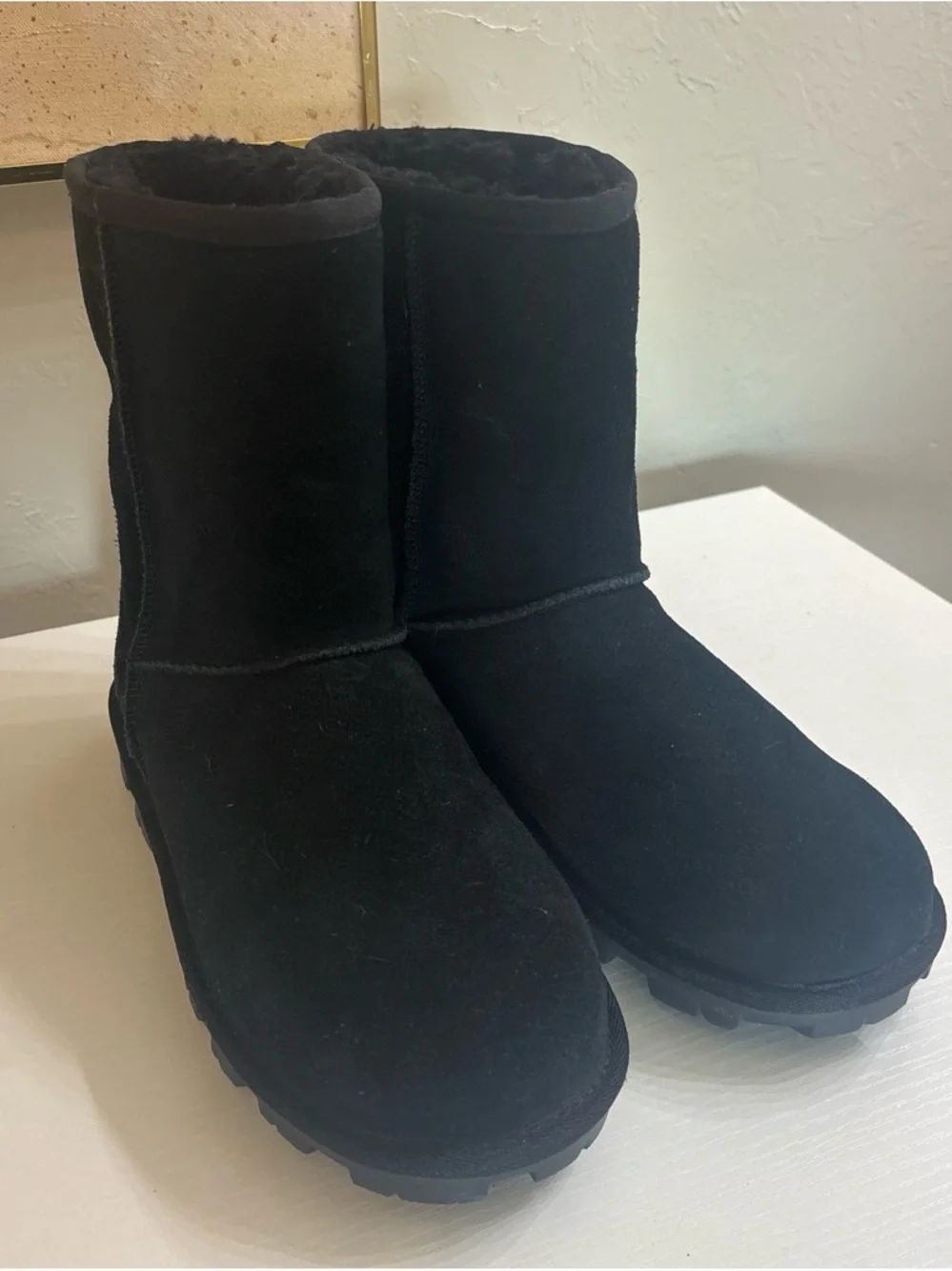 UGG Black Short Suede Winter Boot with Cushioned Sole